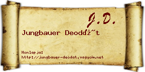 Jungbauer Deodát névjegykártya